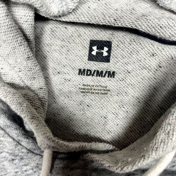 Under Armour Hoodie Mens M Gray Project Rock Terry Bull Short Sleeve Pullover - Picture 3 of 7